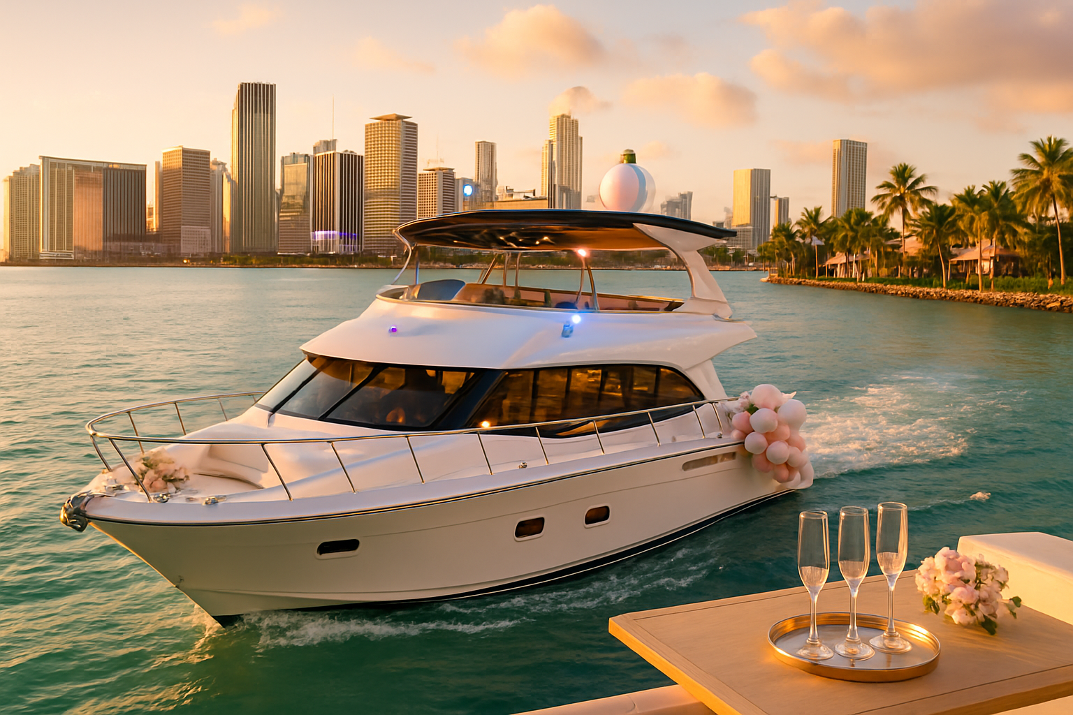 Bachelorette boat party in Miami