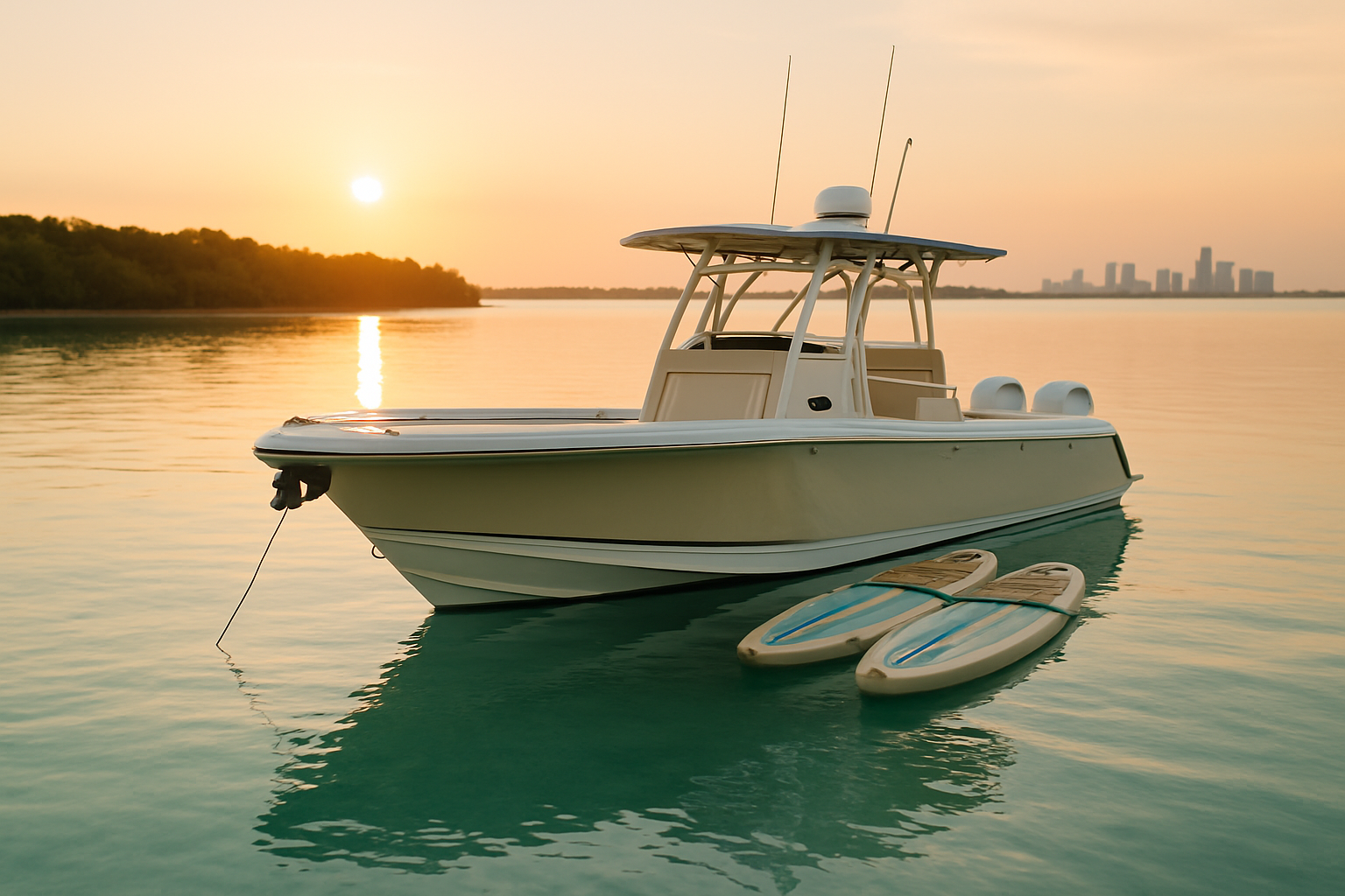 Paddleboard and boat day in Virginia Key