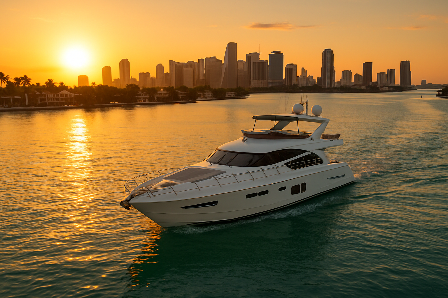 Sunset cruise in Biscayne Bay