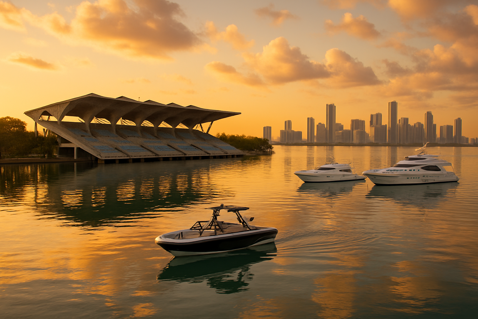 Wakeboarding in the Marine Stadium Basin