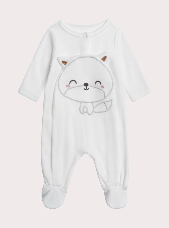 Grenouillère naissance en velours motif renard