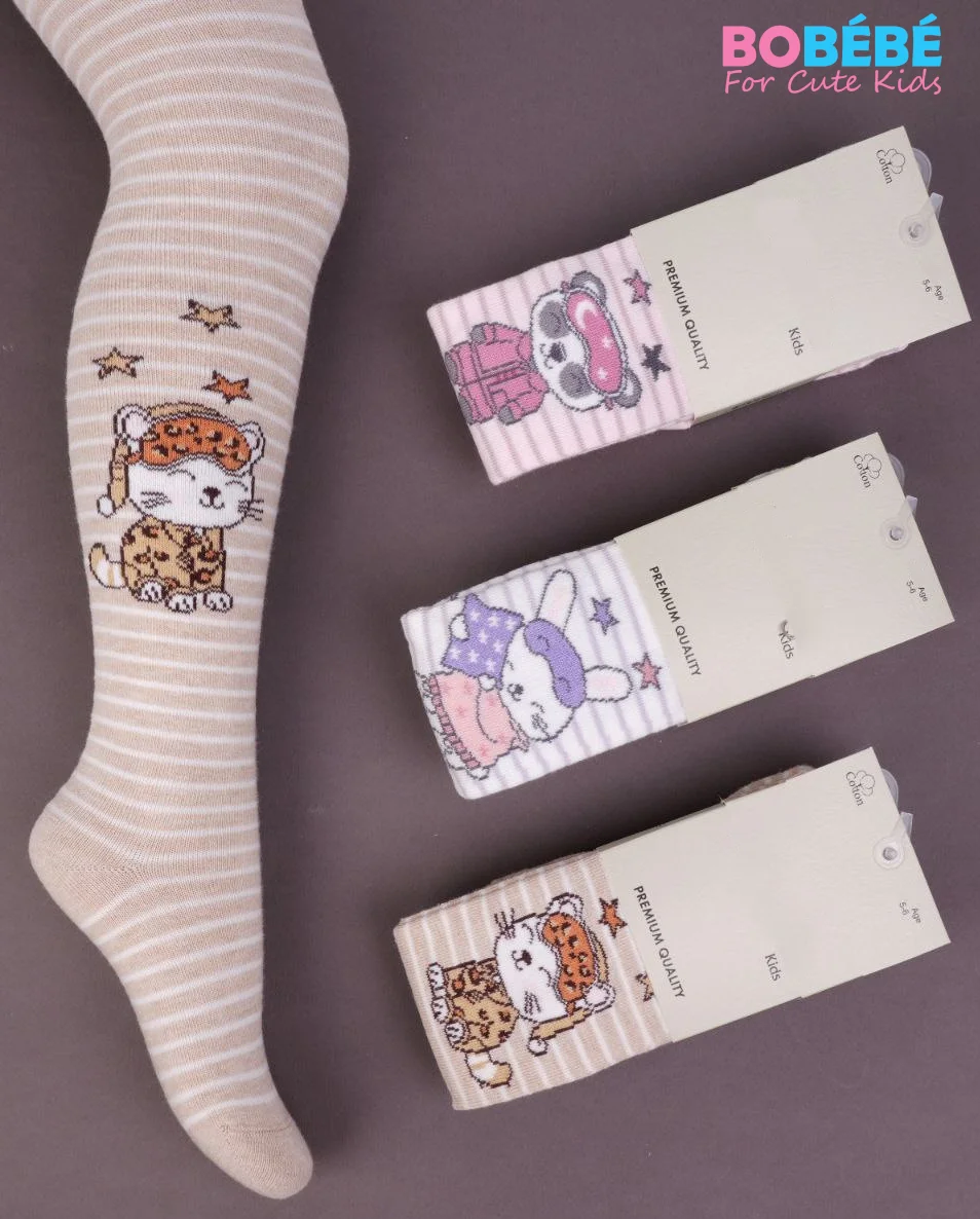 Lot de 3 collants fille imprimés (Premium Quality)