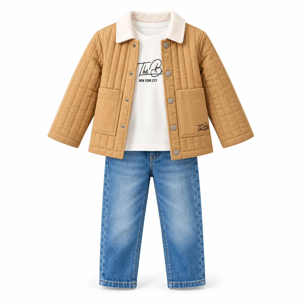 Ensemble garçon 3 pièces (Veste matelassée + T-shirt + Jean)