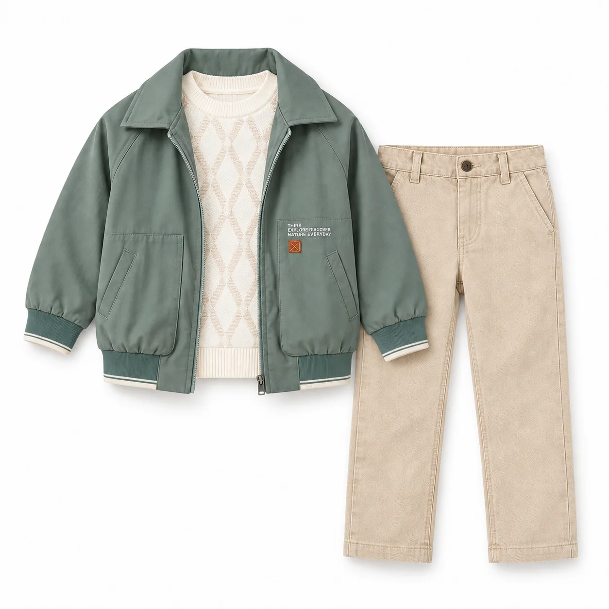 Ensemble 3 pièces enfant (Pantalon + Pull + Veste)