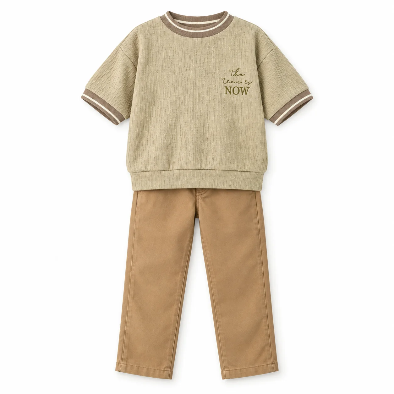Ensemble garçon 2-13 Ans 2 pièces – T-shirt texturé manches courtes + Pantalon