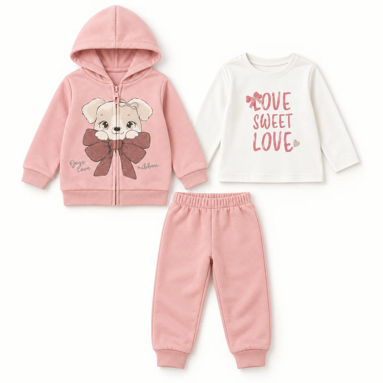 Ensemble bébé fille 3 pièces “Petit Nounours”
