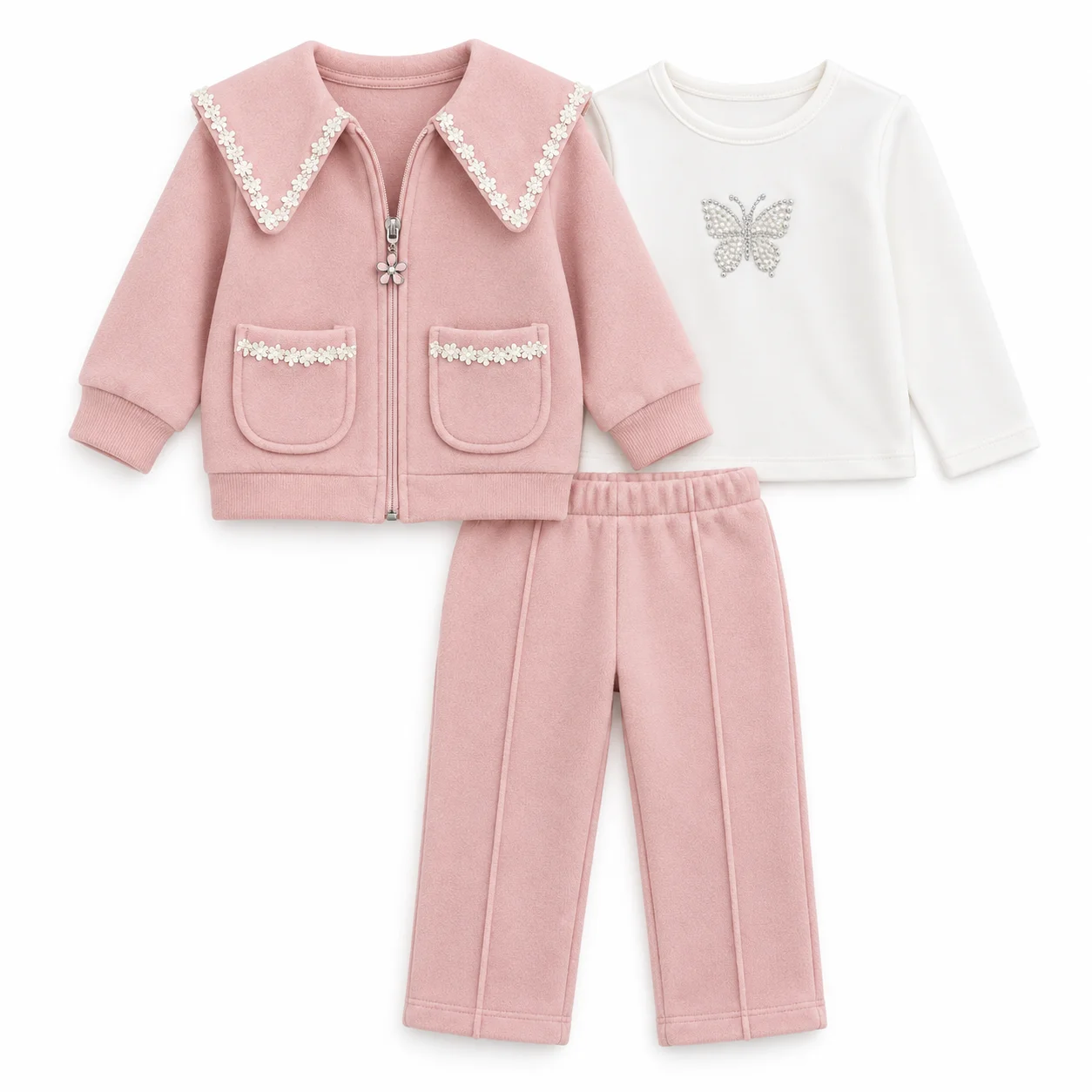 Ensemble Confort Bébé avec Col Brodé