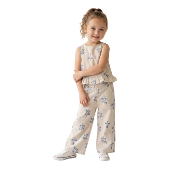 Ensemble 3-10 Ans Fille 2 pièces  “Blue Flowers”