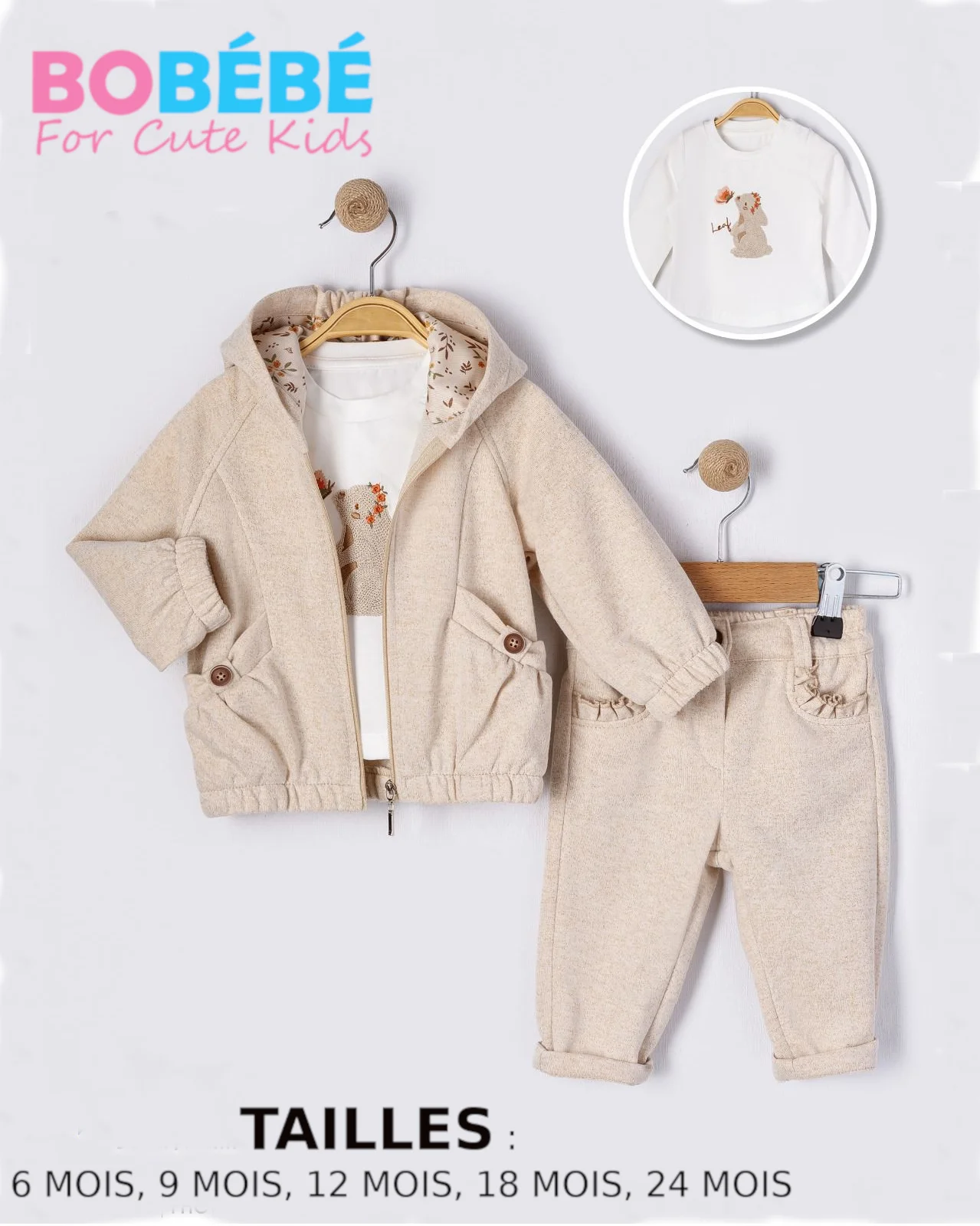 Ensemble Douceur Beige – 3 Pièces Bébé