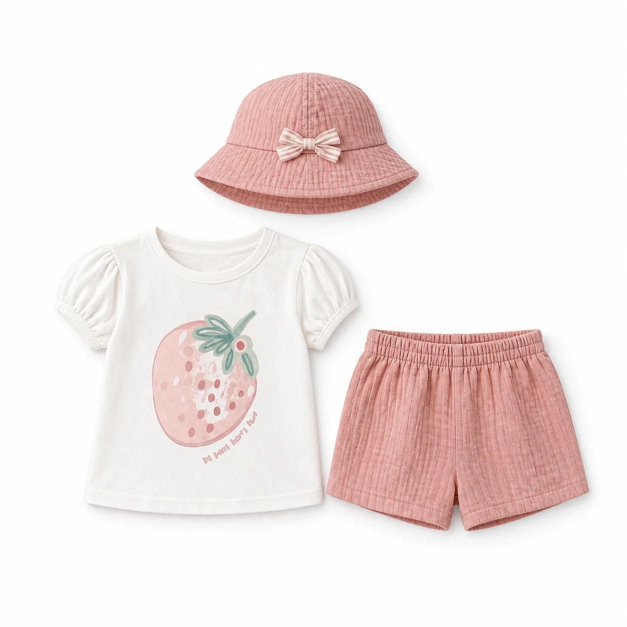 Ensemble 9-24 Mois Fille “Fraise Rose”