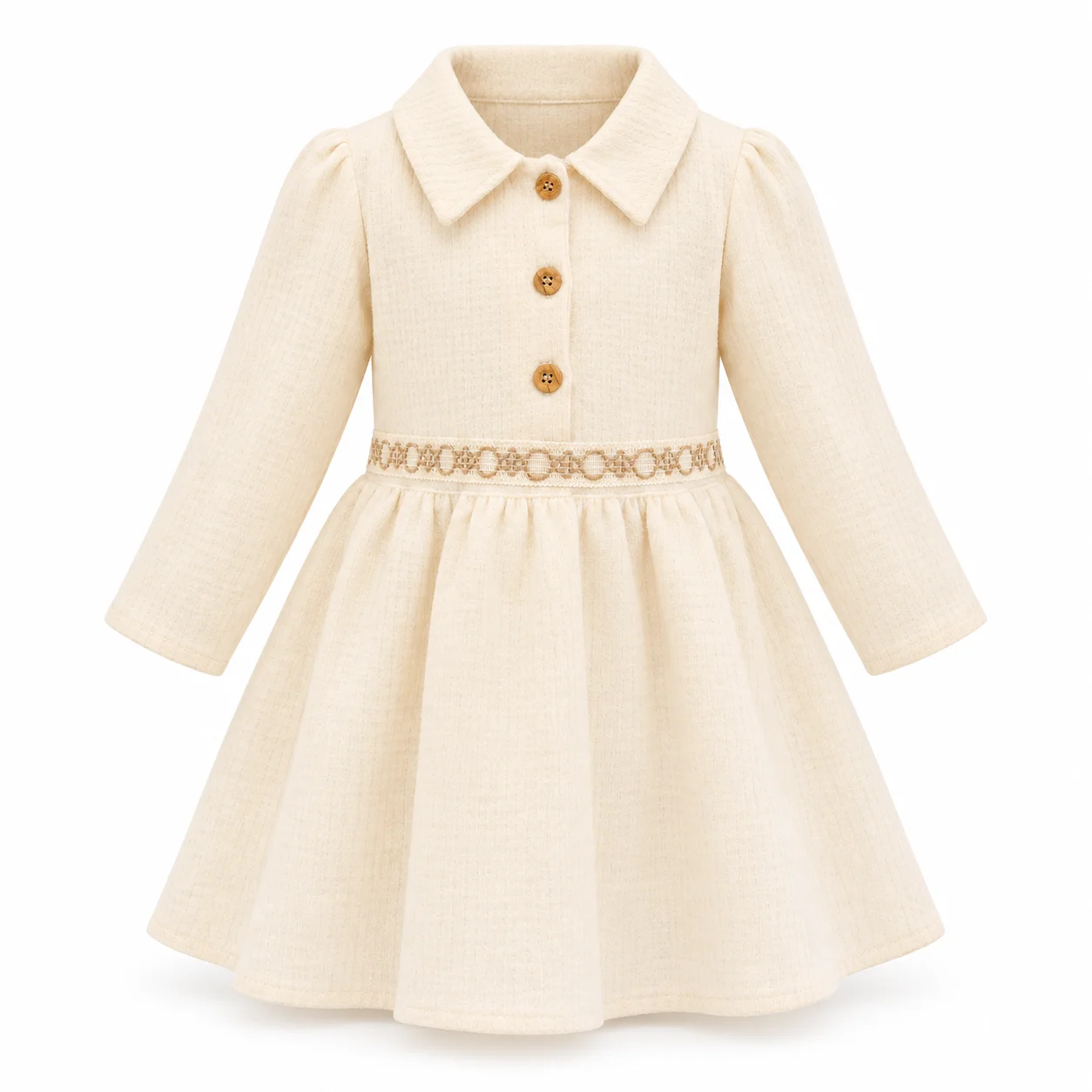 Robe Élégance Crème à Boutons