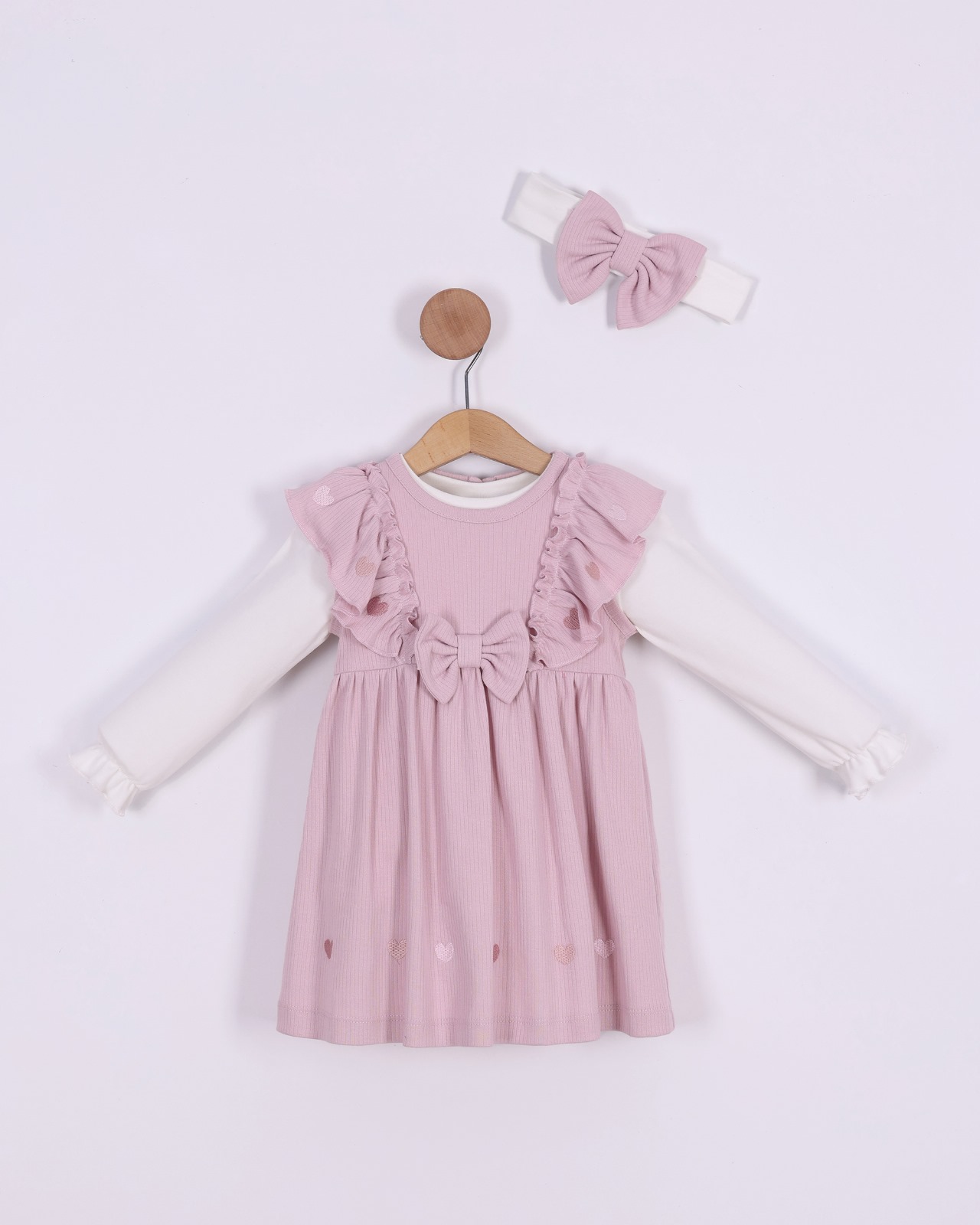 Robe Rose Douceur avec Bandeau Assorti