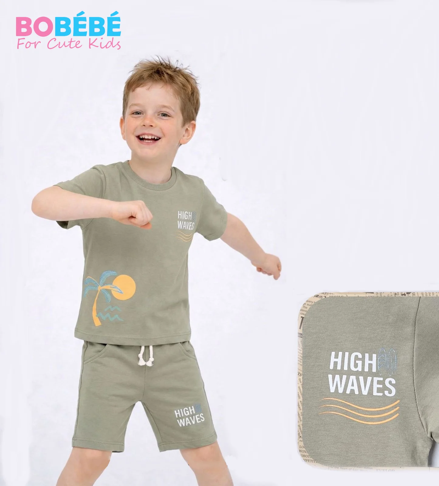 Ensemble garçon 2-5 Ans 2 pièces  “High Waves” – T-shirt + short