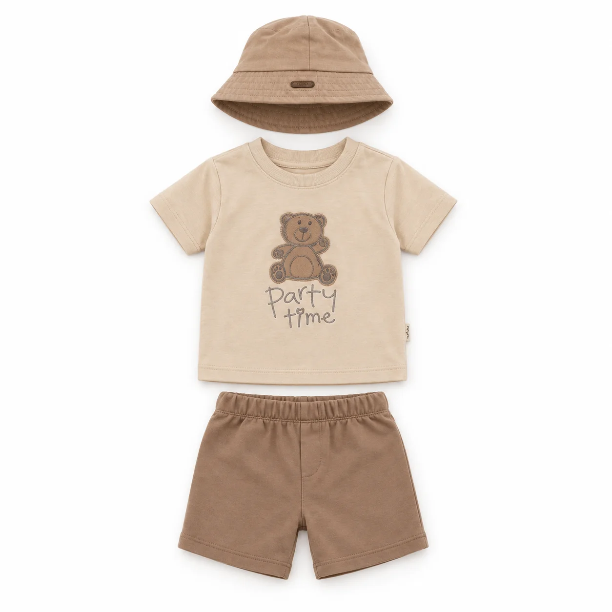 Ensemble 3-18 Mois bébé 3 pièces (T-shirt + short + chapeau)