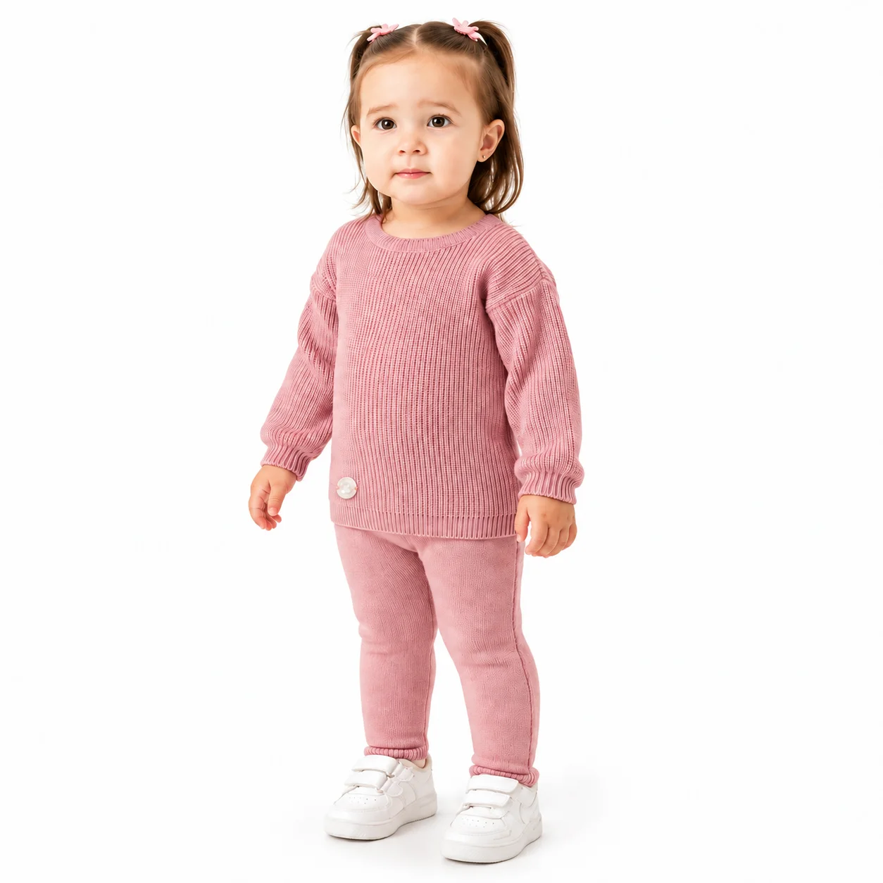 Ensemble Bébé Fille en Maille Douce – Pull & Pantalon