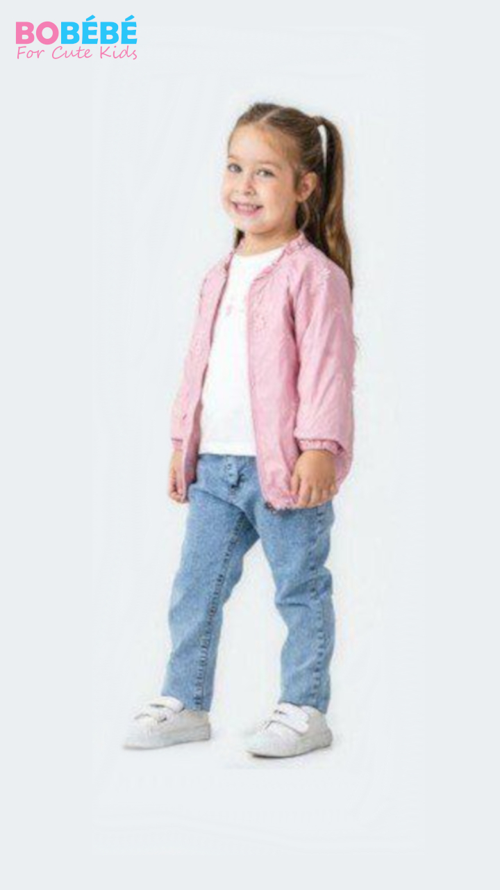 Ensemble fille 3 pièces (Veste légère + T-shirt + Jean)