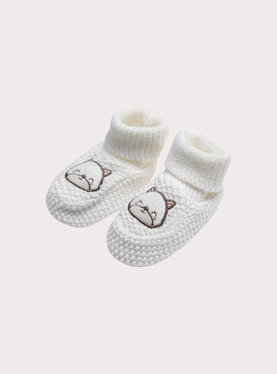 Chaussons naissance en tissu doux