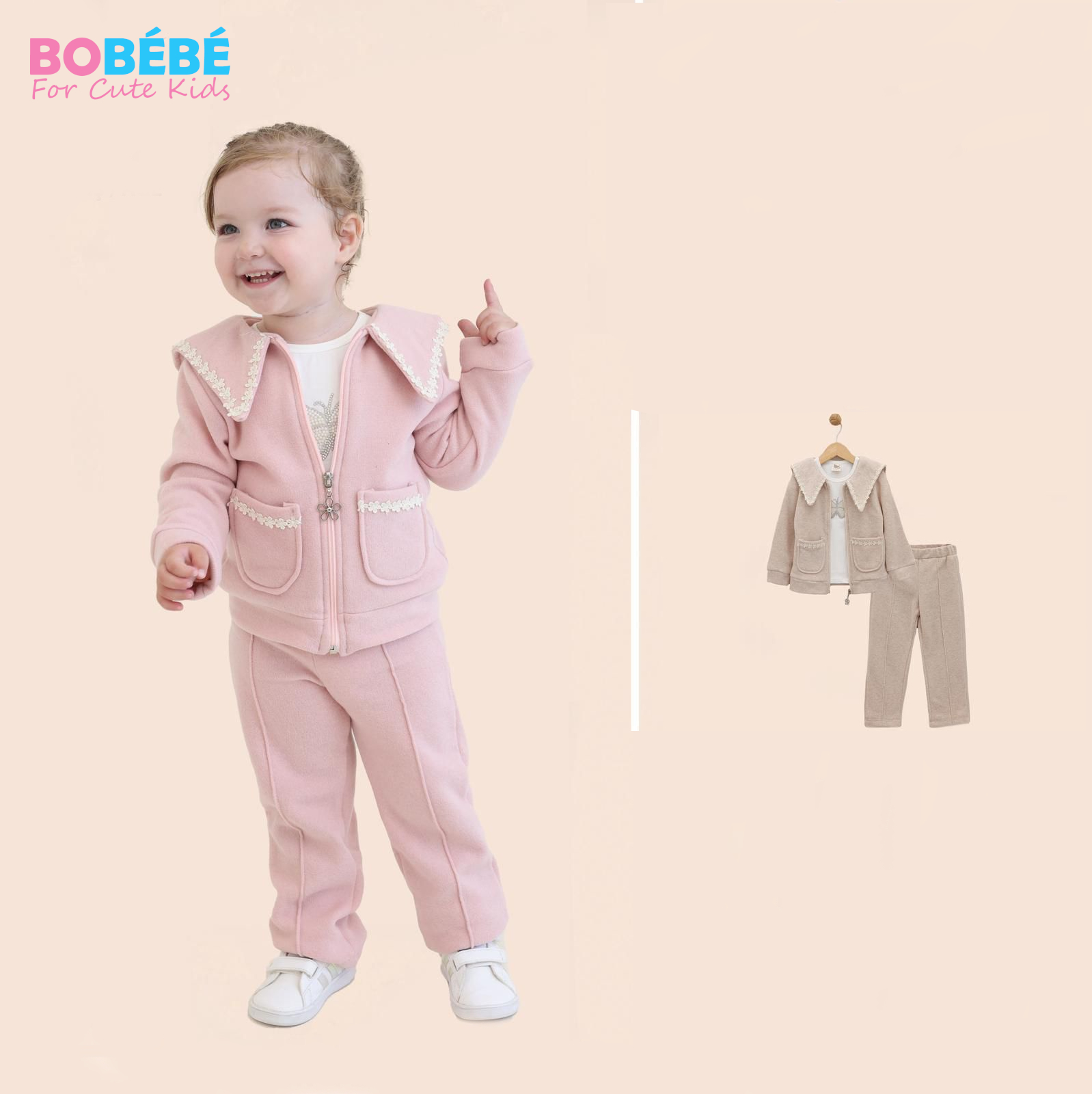 Ensemble Confort Bébé avec Col Brodé