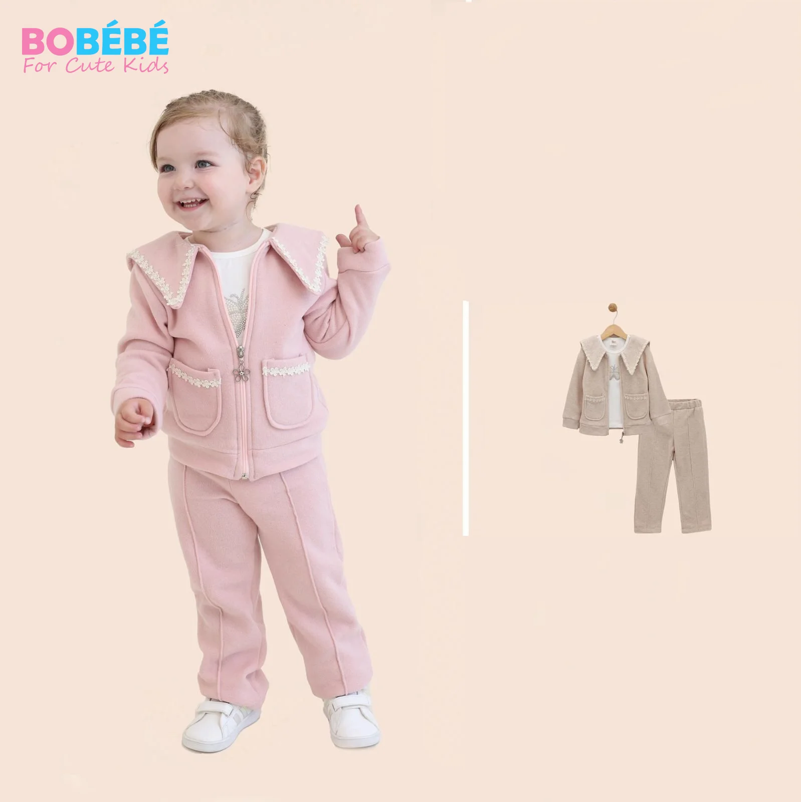 Ensemble Confort Bébé avec Col Brodé