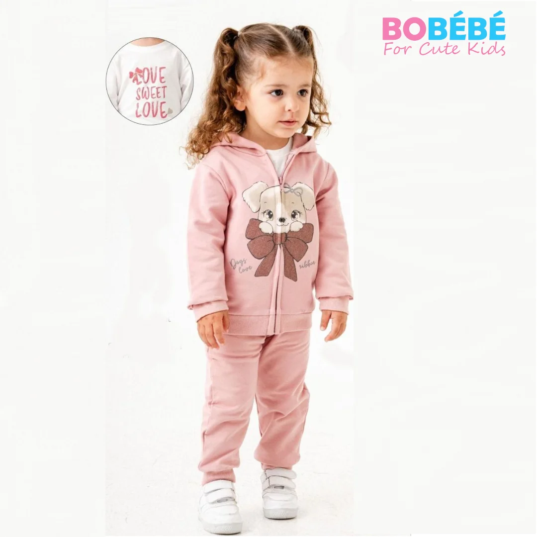 Ensemble bébé fille 3 pièces “Petit Nounours”