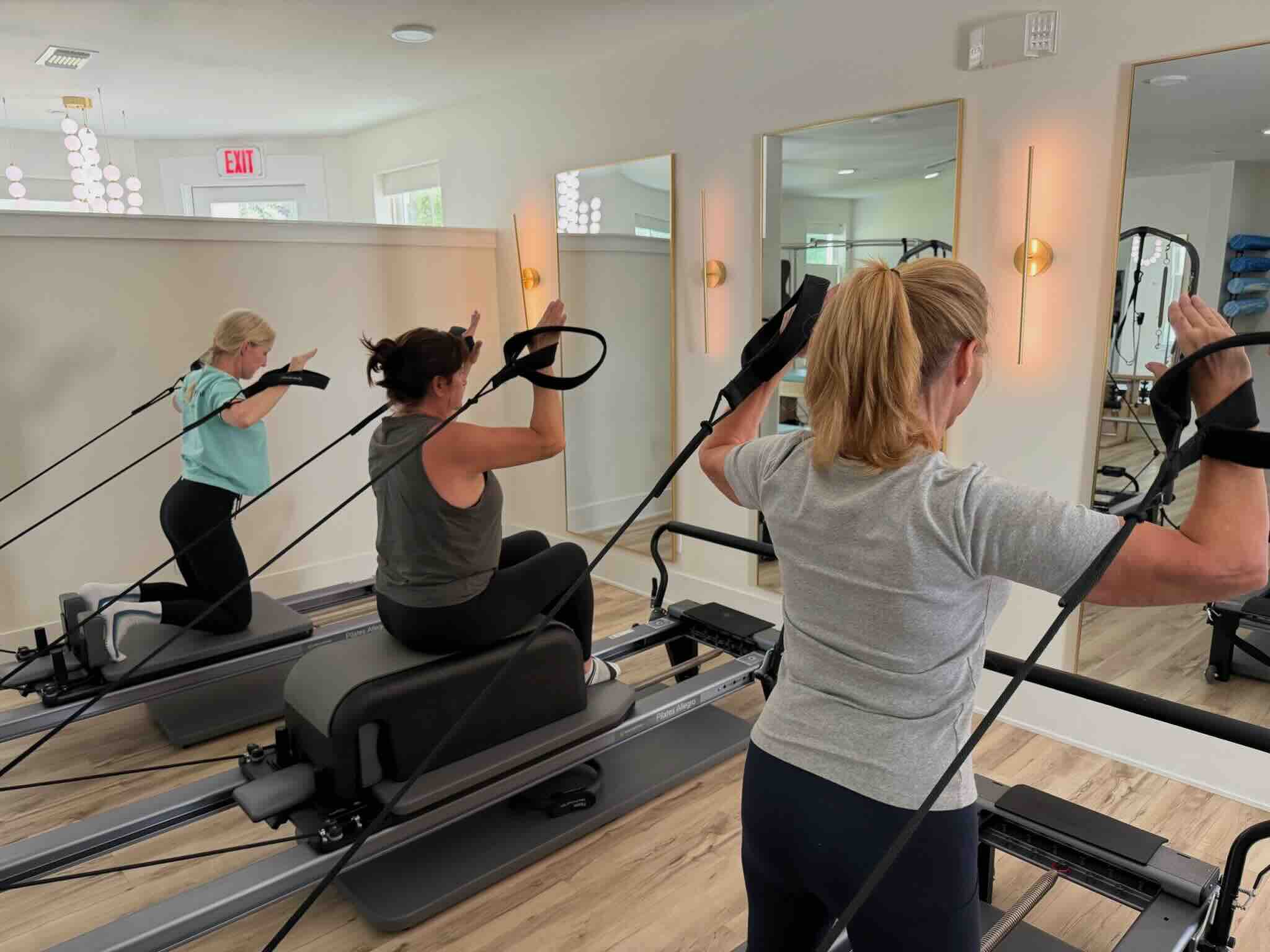 Pilates straps on the reformer