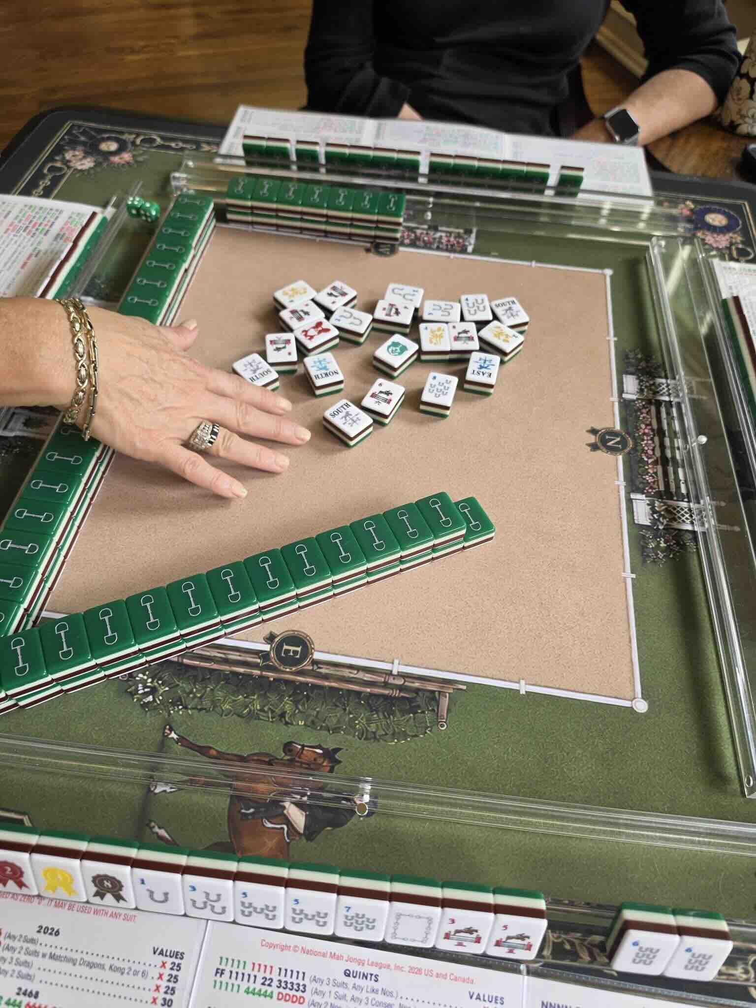 Equestrian American Mahjong Tiles, styled in play