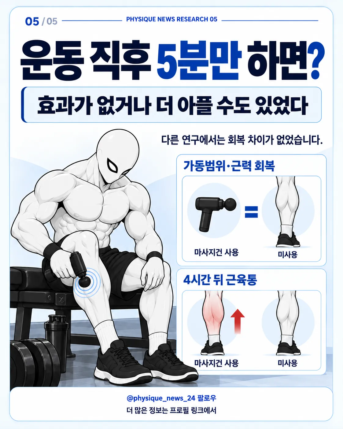 운동 직후 5분만 하면? 효과가 없거나 더 아플 수도 있었다