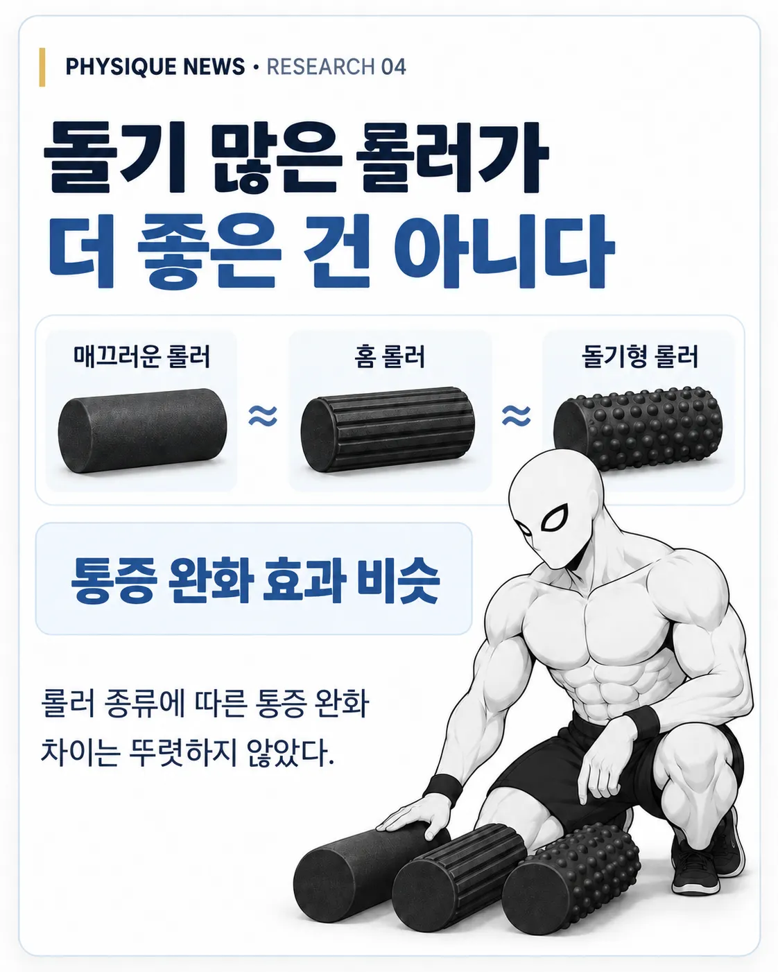 돌기 많은 롤러가 더 좋을까? 뚜렷한 우열은 없었다