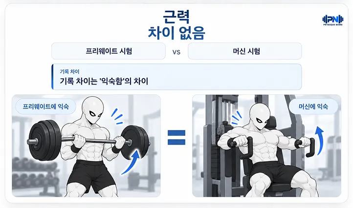 근력 차이 없음 기록 차이는 '익숙함'의 차이