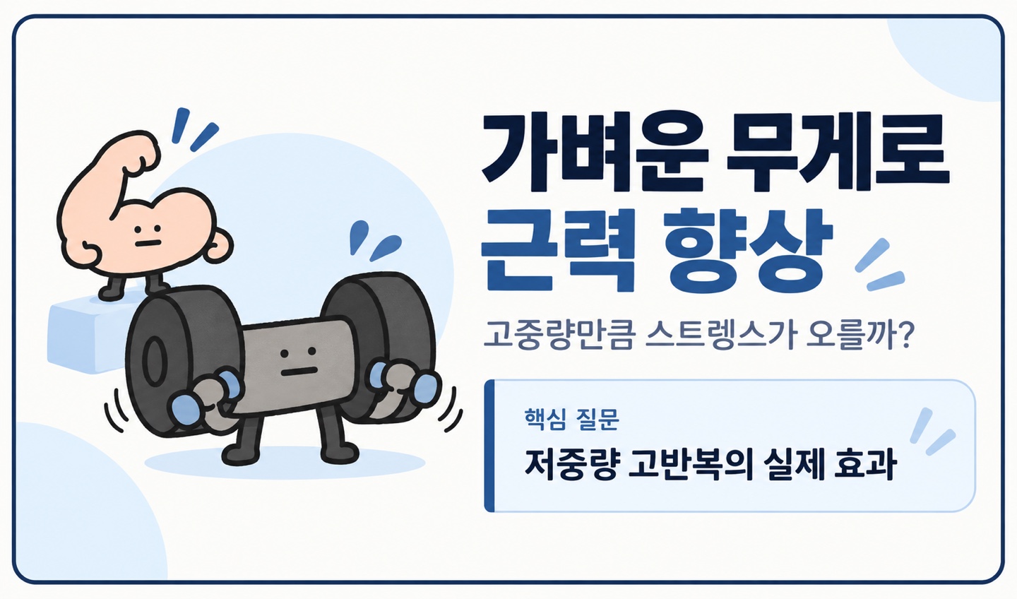 가벼운 무게로 근력 향상 고중량만큼 스트렝스가 오를까? 저중량 고반복의 실제 효과