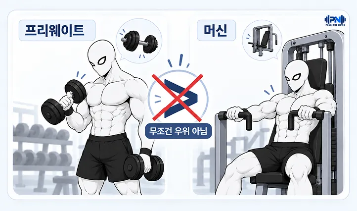 프리웨이트가 무조건 우위? 근거 없음 전반적 우열 없음
