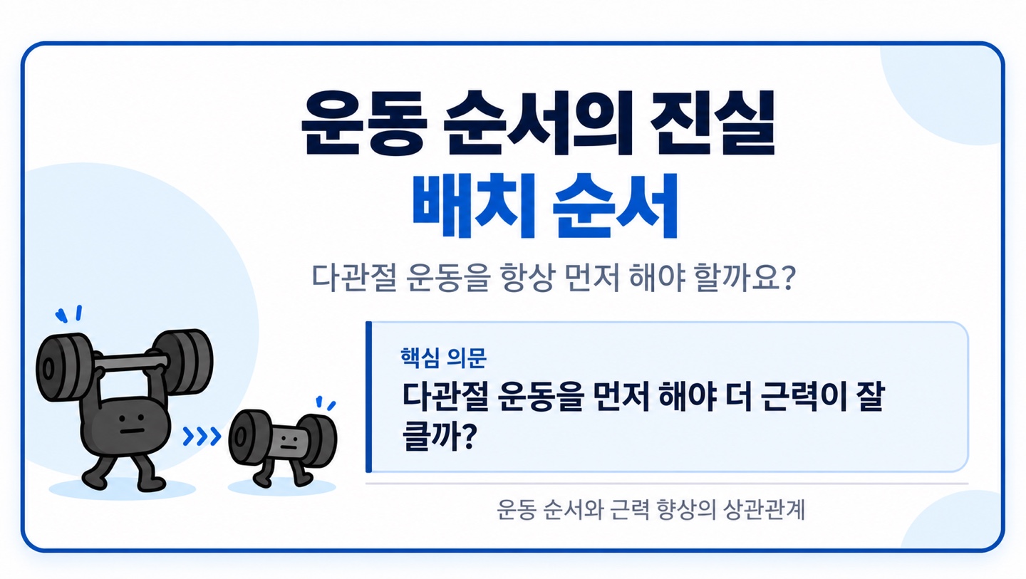 운동 순서의 진실 배치 순서 다관절 운동을 항상 먼저 해야 할까요? 다관절 운동을 먼저 해야 더 근력이 잘 클까?