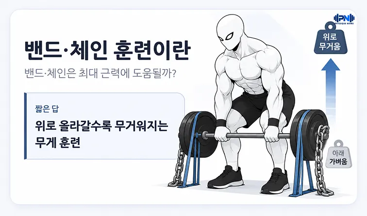 밴드·체인 훈련이란 밴드·체인은 최대 근력에 도움될까? 위로 올라갈수록 무거워지는 무게 훈련