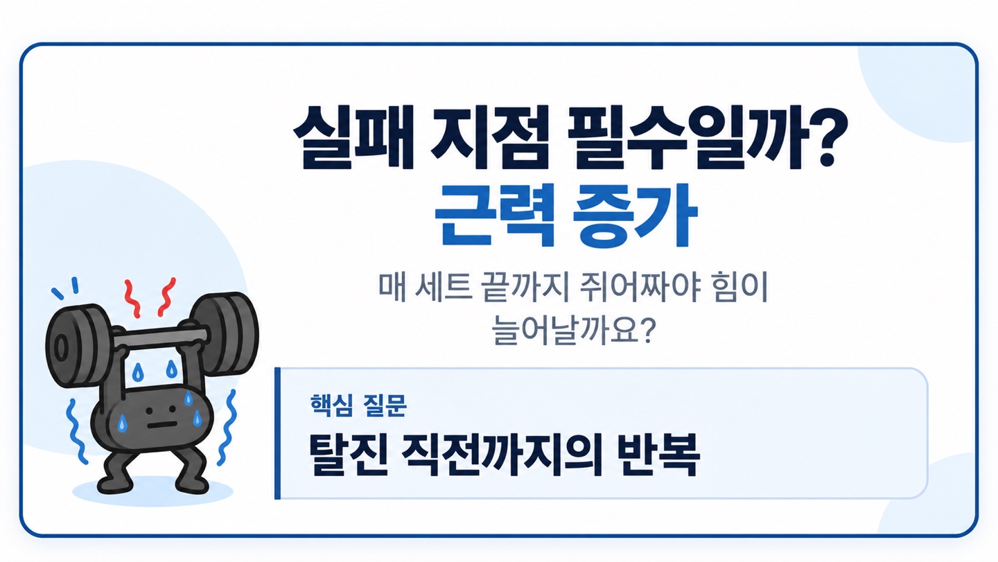 실패 지점 필수일까? 근력 증가 매 세트 끝까지 쥐어짜야 힘이 늘어날까요? 탈진 직전까지의 반복