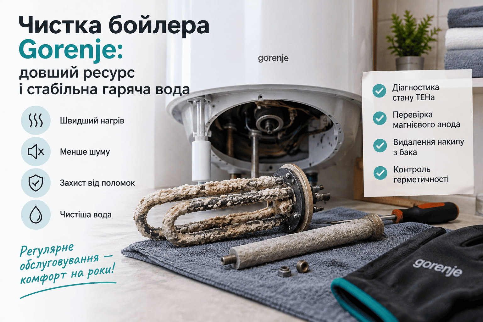 Чистка бойлера Gorenje: інструкція, періодичність та вартість