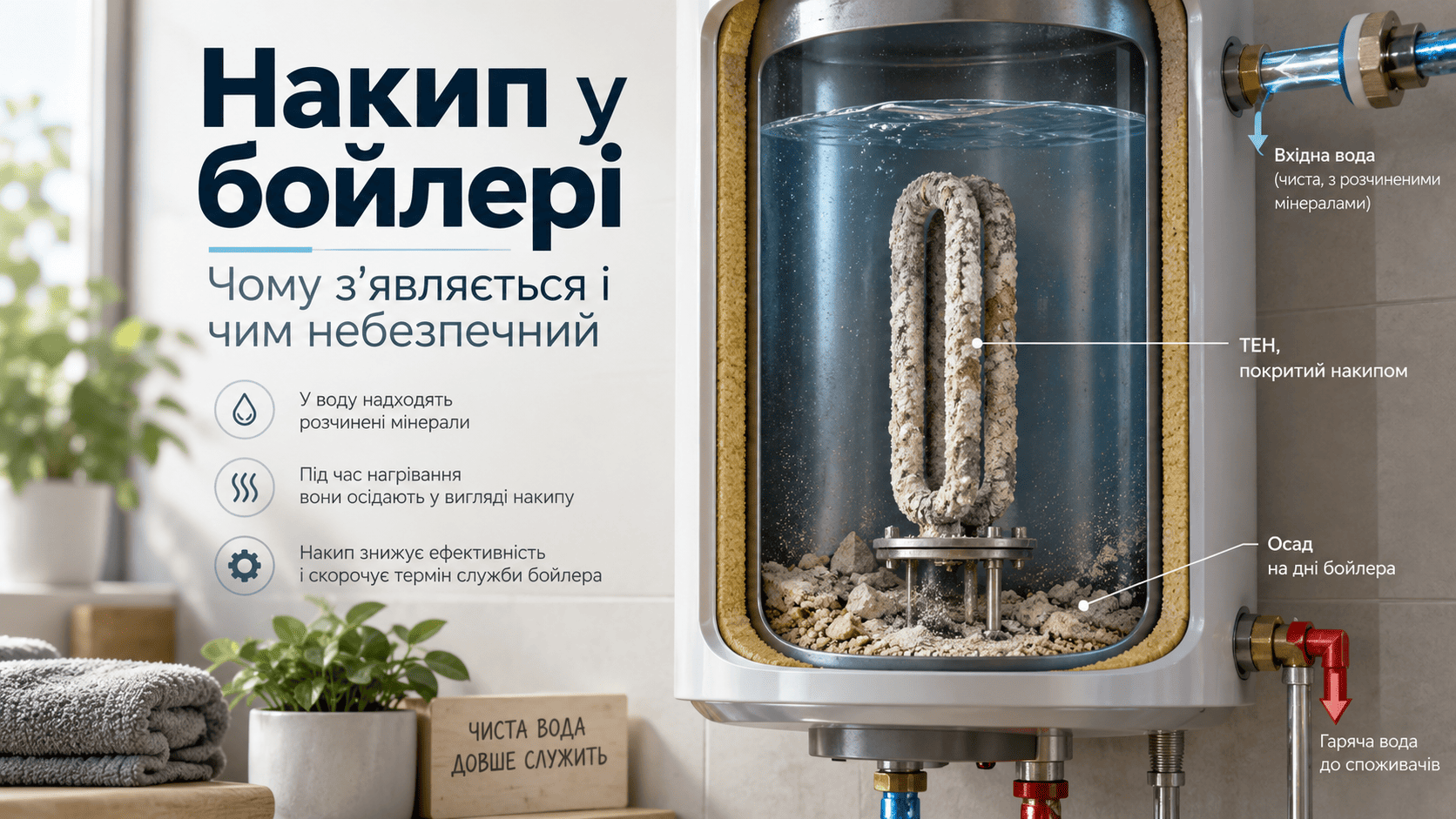 Накип у бойлері: чому з'являється і чим він небезпечний