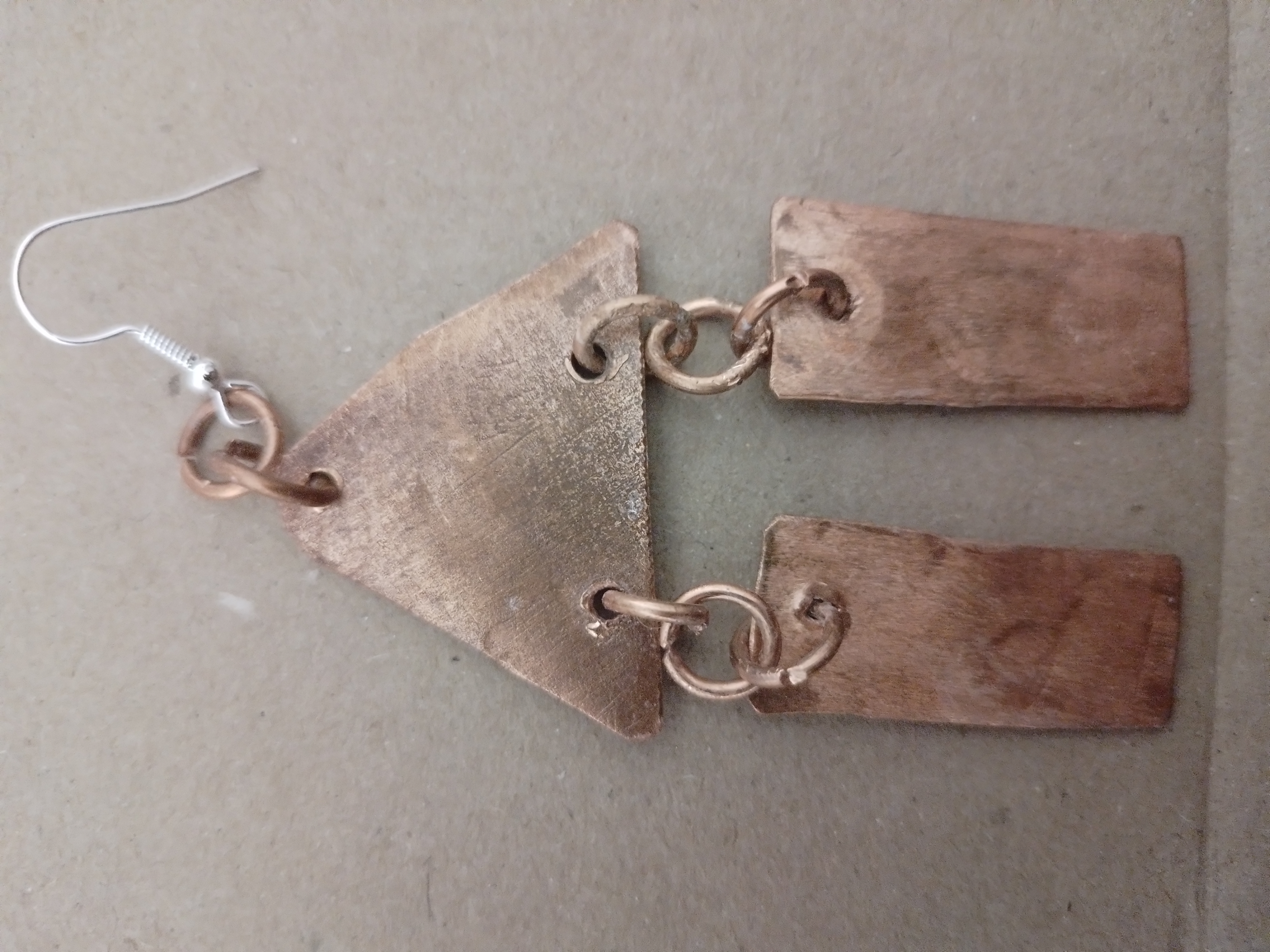 Dangling Copper Earring, Copper Drops
