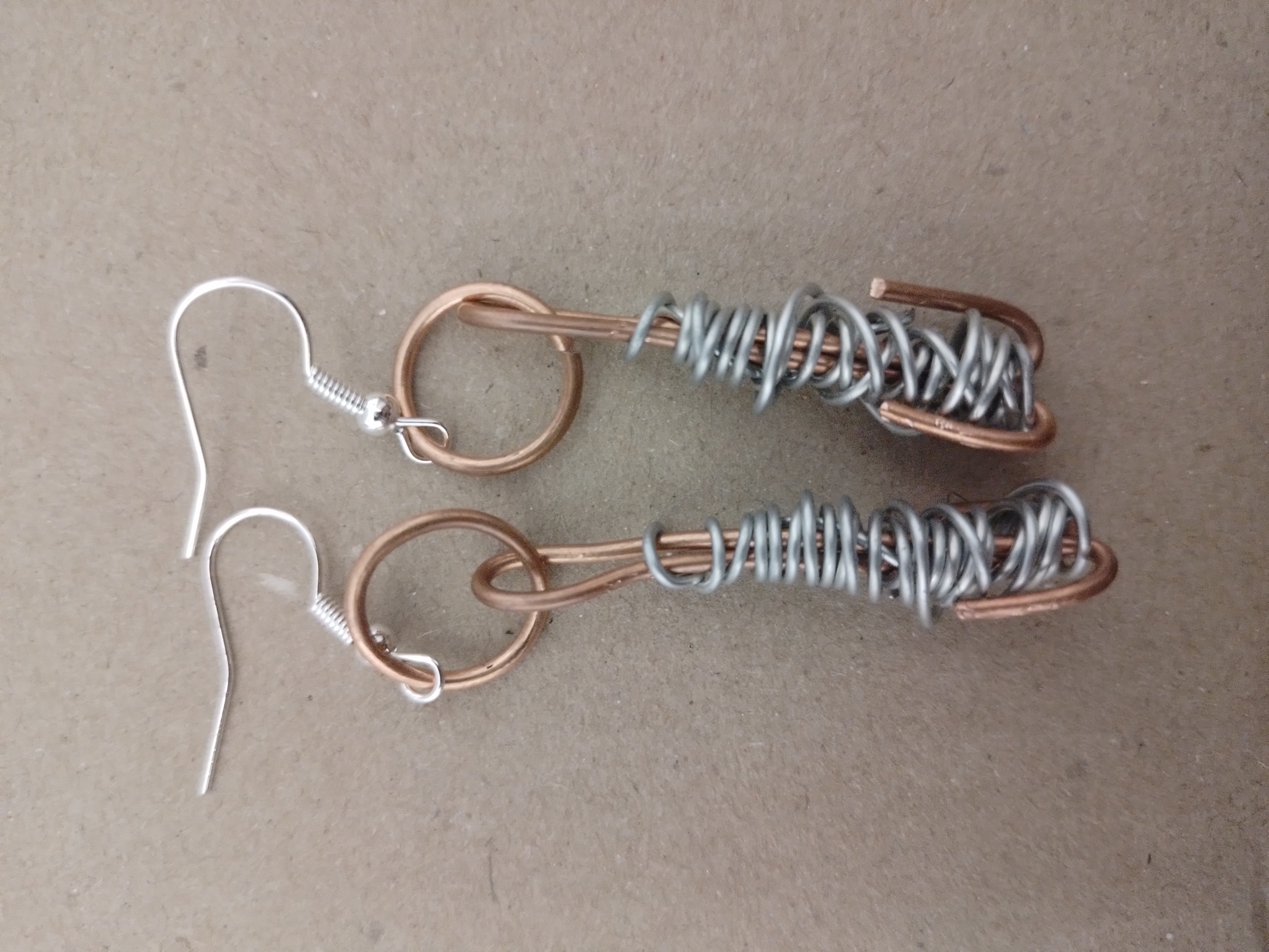 Wrapped Steel Wire Earrings