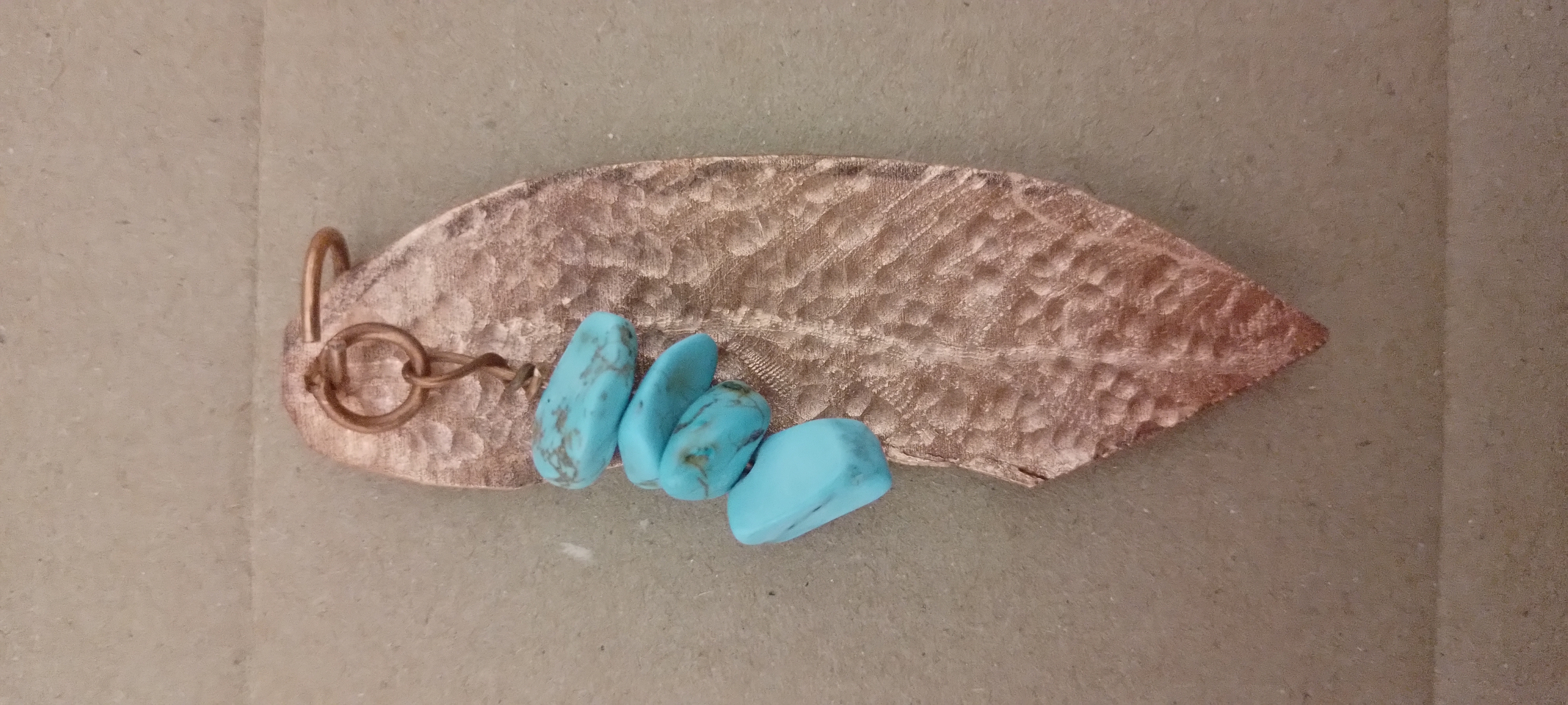 Copper Leaf with Turquoise Stone Stack