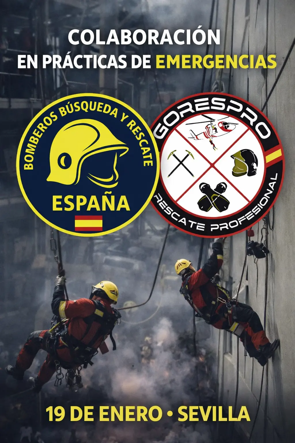 Prácticas de Emergencias en Altura en Sevilla: Colaboración entre GORESPRO y Bomberos Búsqueda y Rescate España