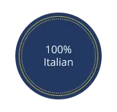 A distinctive sign of authenticity and quality: 100% Italian.