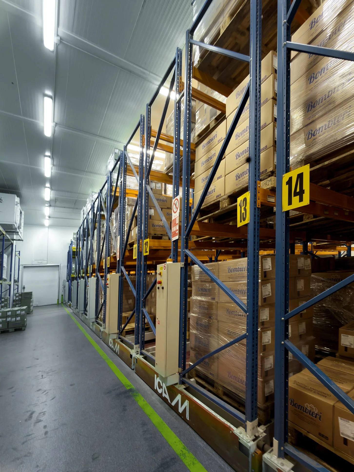Warehouse with all product boxes stacked and organized