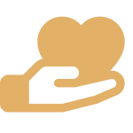 Giving love with heart in hand.