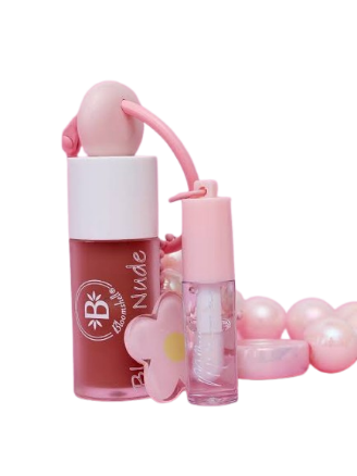 Duo nude + mini gloss hidratante – Bloomshell - Bonita Maquillaje