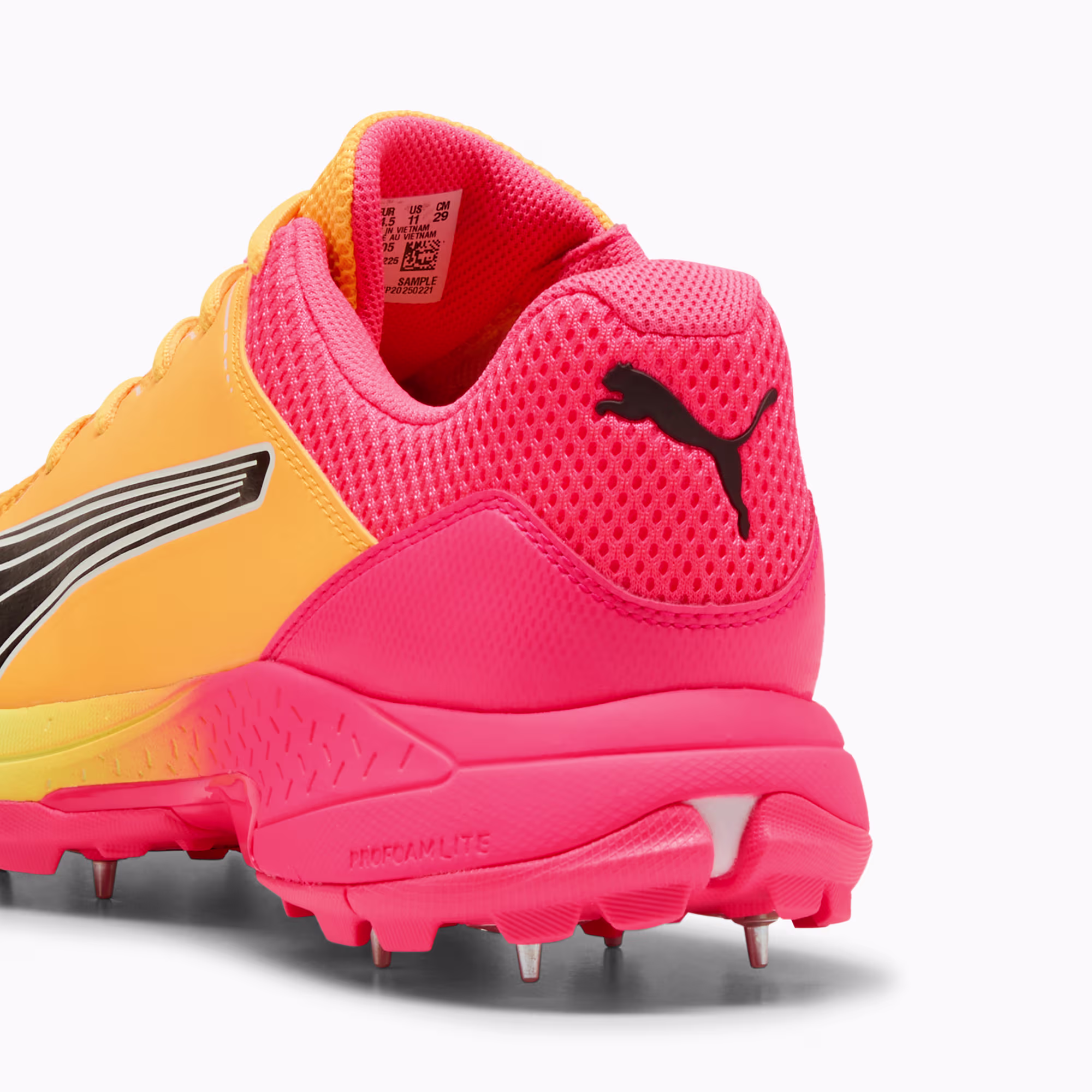 PUMA Spike 24.1 Cricket Shoe, PUMA White-PUMA Black-Sun Stream view 3