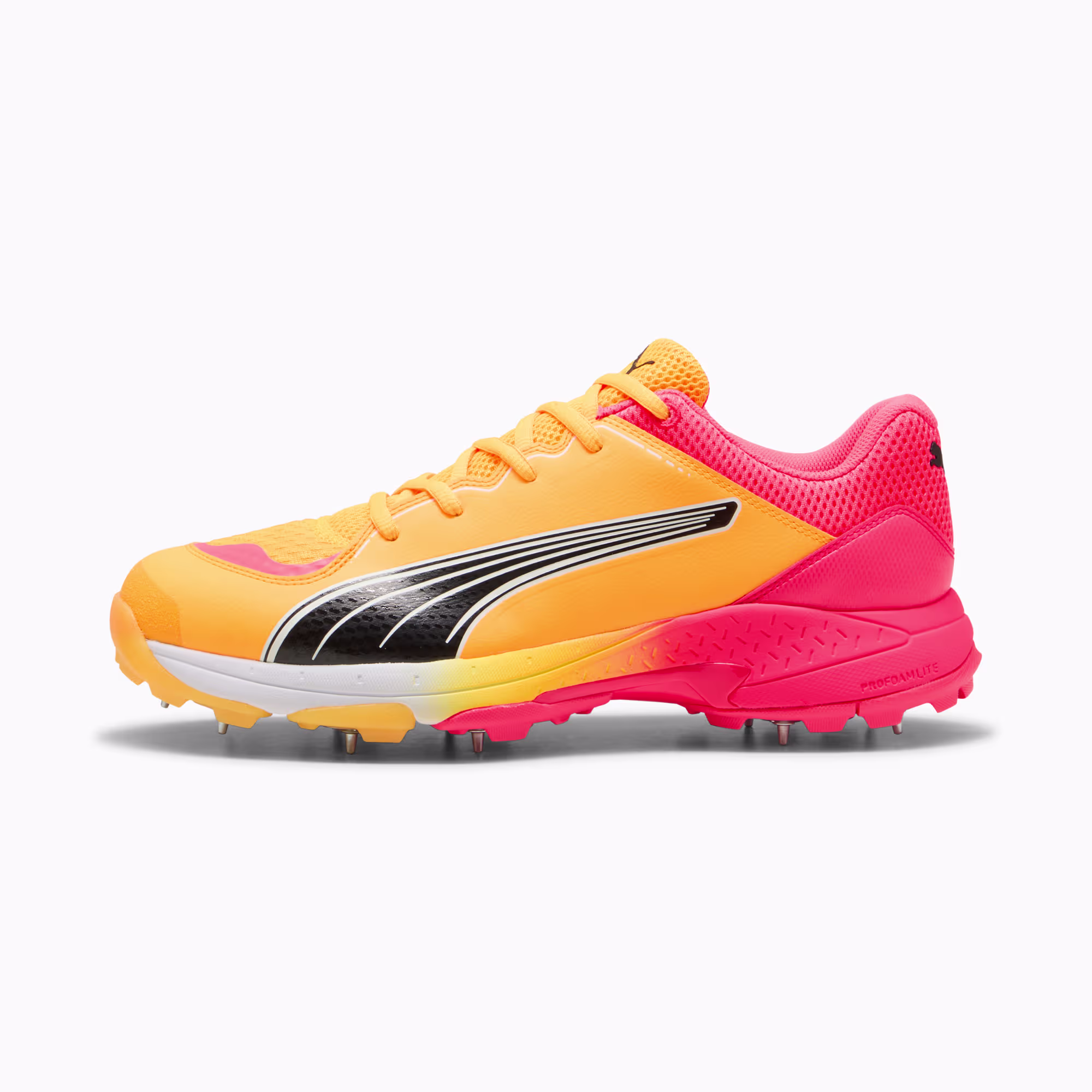 PUMA Spike 24.1 Cricket Shoe, Sun Stream-PUMA Black-Sunset Glow
