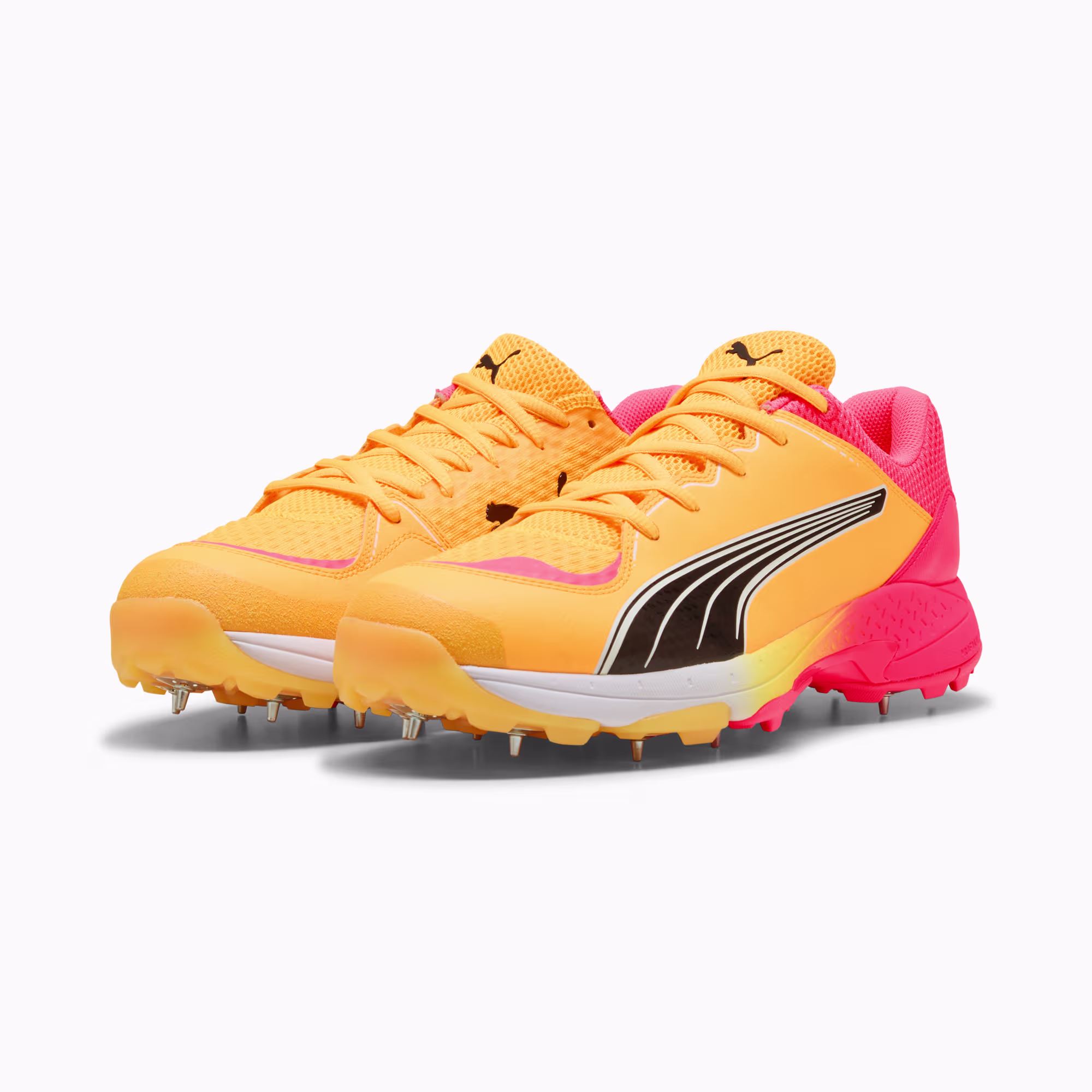 PUMA Spike 24.1 Cricket Shoe, Sun Stream-PUMA Black-Sunset Glow view 2