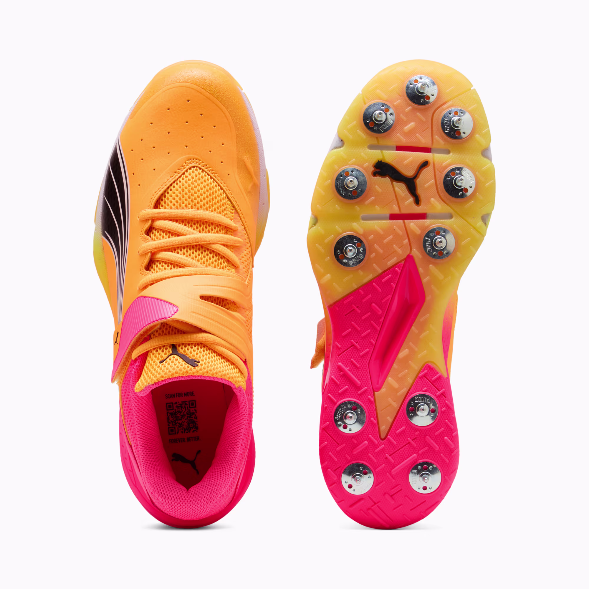 PUMA Bowling 24.1 Cricket Shoe, Sun Stream-PUMA Black-Sunset Glow view 4