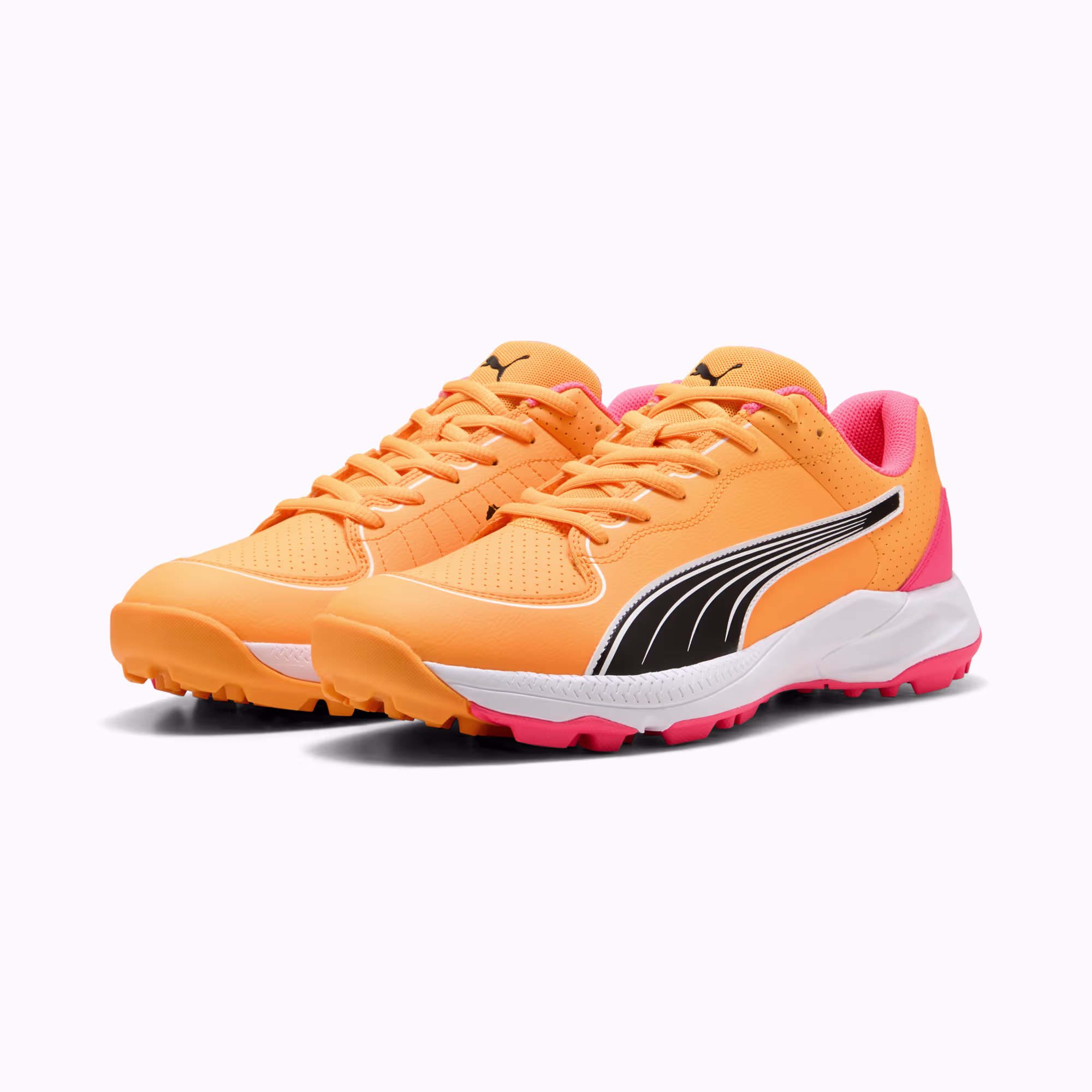 PUMA 24 FH Rubber Cricket Shoe, PUMA White-PUMA Black-Sun Stream view 2