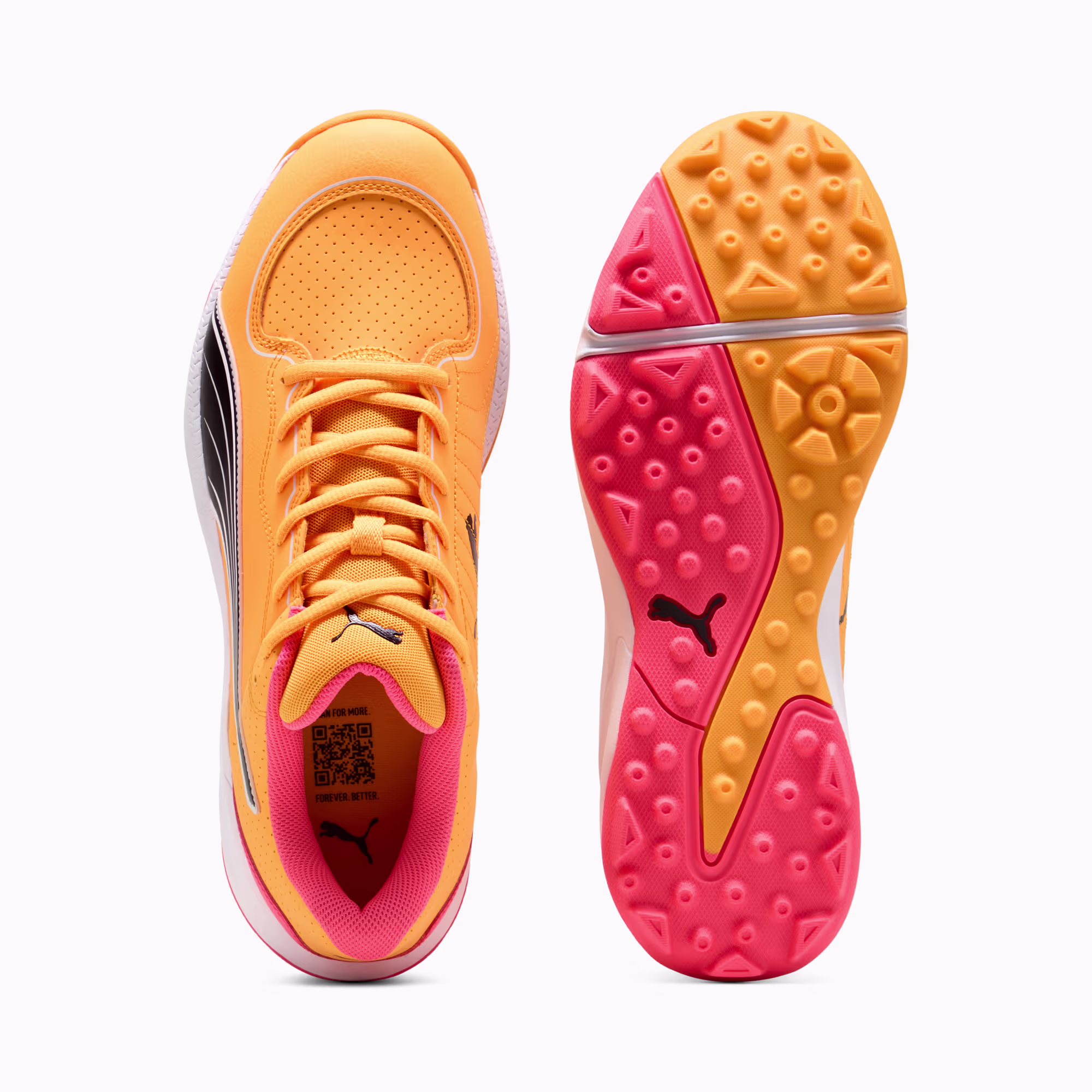 PUMA 24 FH Rubber Cricket Shoe, PUMA White-PUMA Black-Sun Stream view 4